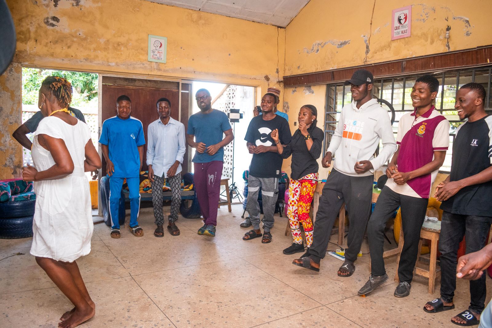 Young people collaborating during a community programme